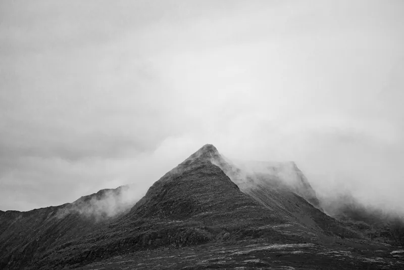 Scotland Mist Hills - Black and White